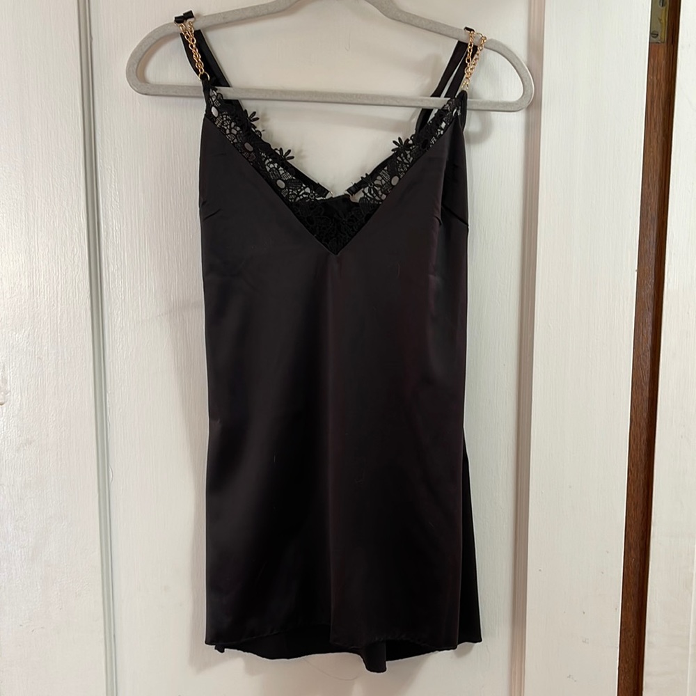 NWT Roma Confidential Chain Link Satin Chemise Size Small
